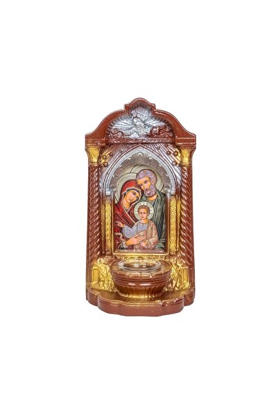 FOXMAG24 Μεγάλο γύψινο κερί με την Αγία Οικογένεια 16x12x29εκ.