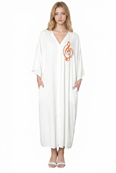 loia Women's White Embroidered Maxi Length Woven Viscose Stylish Dress L26-Bc...