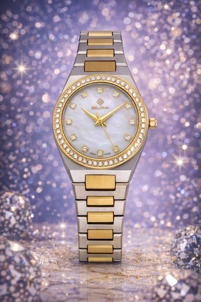 belona Luxury Women's Waterproof Stainless Steel Watch, Premium Gift Box Edition