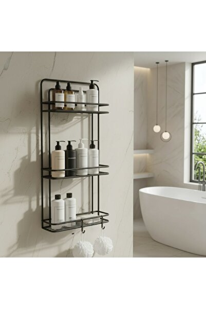 EVA METAL TASARIM Ömür Boyu Paslanmaz Yapışkanlı Düz Banyo Düzenleyici Şampua...