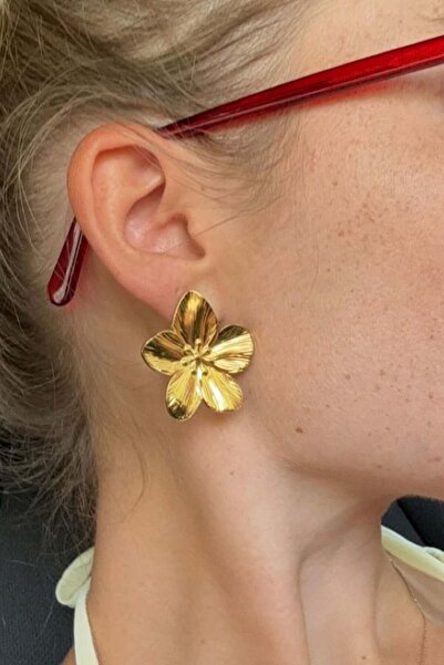AMORE.İST STORE Yaprak Çiçek Küpe