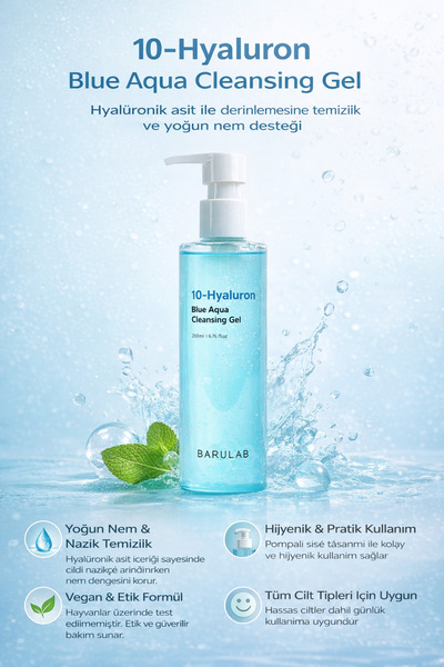 Barulab 10-Hyaluron Blue Aqua Nemlendirici Temizle Jeli 200ml