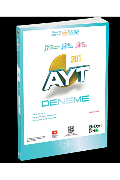 Üç Dört Beş Yayıncılık ÜçDörtBeş Yayınları AYT Fizik 20’li Deneme 2026 baskı