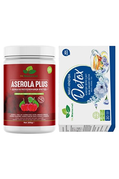 DRNATURAL Aserola Ekstresi Tozu 150 Gr ve Mavi Hindiba Detox Çayı 30 Şase (2l...