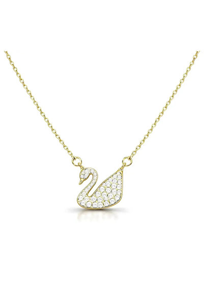 LEROSY CO. Swan Kuğu Kolye Gold Çelik | Kuğu Figürlü Kadın Kolye | Zarif Mini...