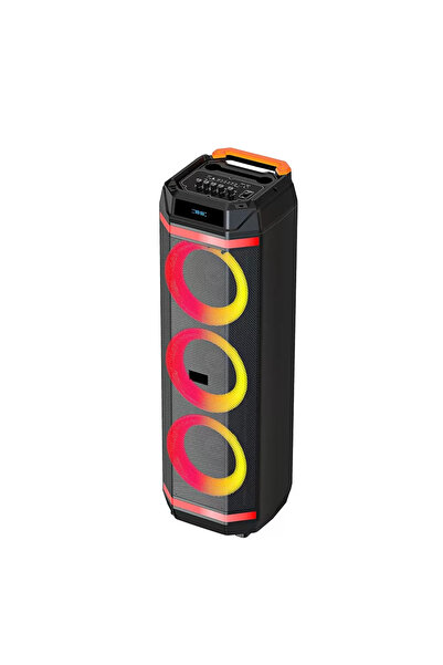 Sezy Partybox Mikrofonlu Bluetooth Hoparlör 3×8” Hoparlör RGB Işık, TWS Deste...