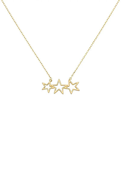 LEROSY CO. قلادة على شكل نجمة من الفولاذ الذهبي للنساء |   سلسلة خاصة من القل...
