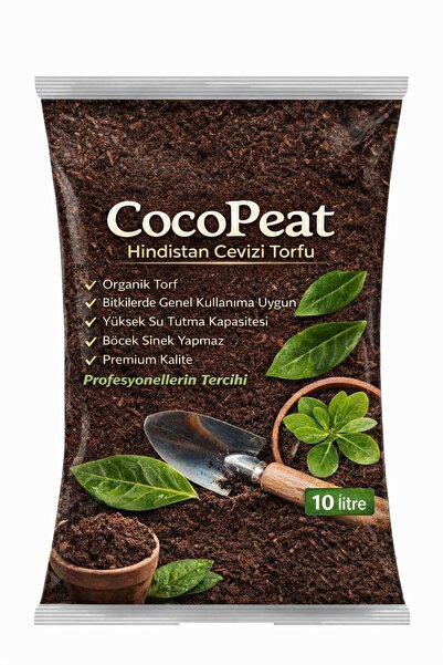 AVZEMA HOME Cocopeat Hindistan Cevizi Torfu 10 Litre %100 Organik Bitki Topra...