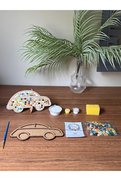 Gizdizayn Araba Figürlü Mozaik Ahşap Seti. Anne Çocuk Eğitici Oyun Aktivite S...