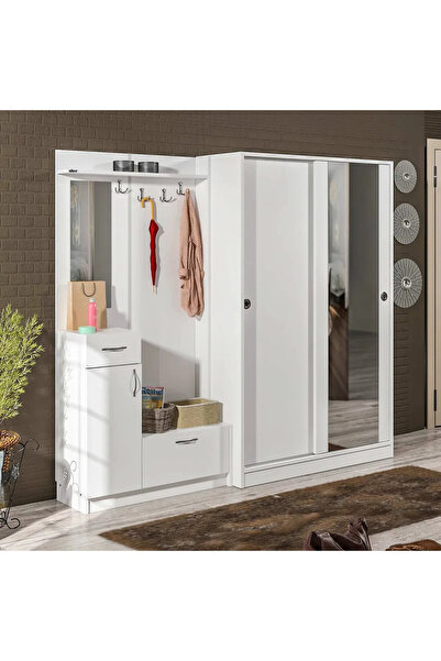 Abre vm-36300 BEYAZ VESTİYER PORTMANTO AYAKKABILIK