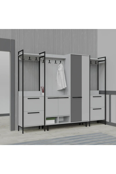 Abre X-Plaza Lux Portmanto Askılıklı Modern Vestiyer Takımı