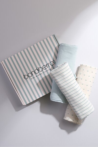 Bondberro صندوق خاص يحتوي على 3 قطع من أغطية وملاءات الموسلين المكونة من طبقت...