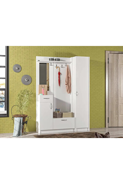 Abre vm-3637 BEYAZ VESTİYER PORTMANTO AYAKKABILIK