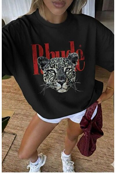 Marco Fresco Ουνισέξ Με λεοπάρ τύπωμα oversized Αναιδές Μπλουζάκι