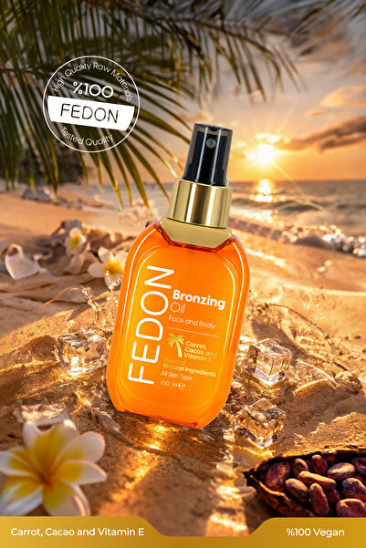 fedon Kabin Boy Bronzlaştırıcı Güneş Yağı Vegan E Vitamini Kakao İçerikli Bronzing Sun Oil 100 ml
