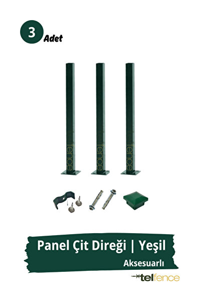 Telfence Panel Çit Direği – 75 Cm - Montaj Aksesuarları Dahil - 3 ADET
