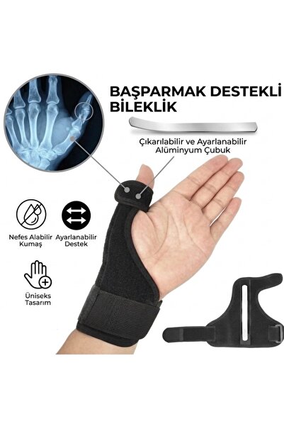 ARWEX Baş Parmak Tespit Ateli Dequervain Ateli Sabitleyici Metal Destekli Sağ...