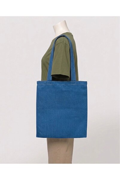 DENİMTİME Light Blue Tote Bag - Lightweight and Stylish Shoulder Strap Cloth Bag