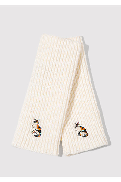 Mavi Kedi Detaylı Ekru Eldiven 1914171-70048