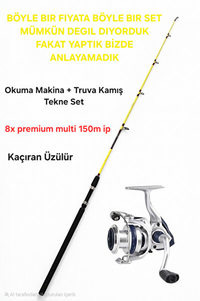 Okuma ARIA-6000a Painting Silver 1BB Olta Makinesi+TRUVA 150 CM TEKNE KAMIŞI SET