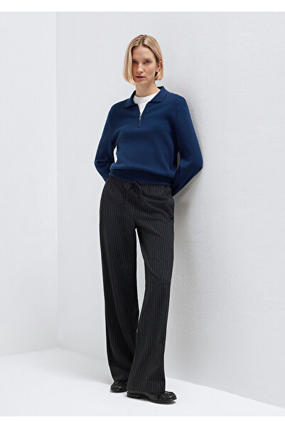 Mavi Drawstring Waist Striped Anthracite Trousers 1011153-91492