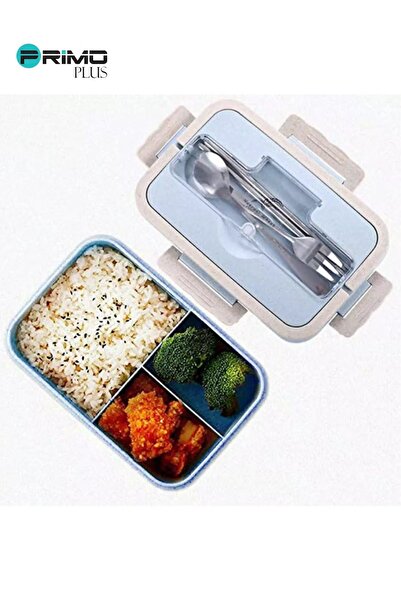 Primo Plus صندوق غداء بلاستيكي مع ملاعق وعيدان طعام متنوعة