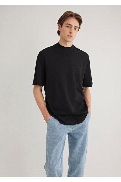 Mavi Siyah Basic Tişört Loose Fit / Bol Rahat Kesim 0611193-900