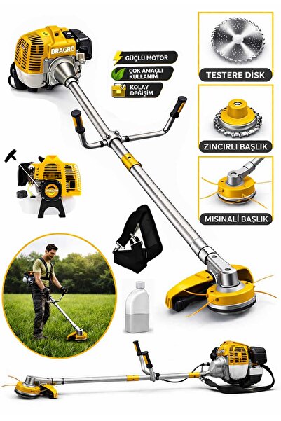 Dragro 4x4 2 Zamanlı Yan Tipi Benzinli Motorlu Ot Çalı Tırpanı Canavar Başlık