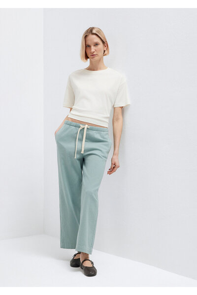 Mavi Green Trousers with Lace Detail 1011203-70113