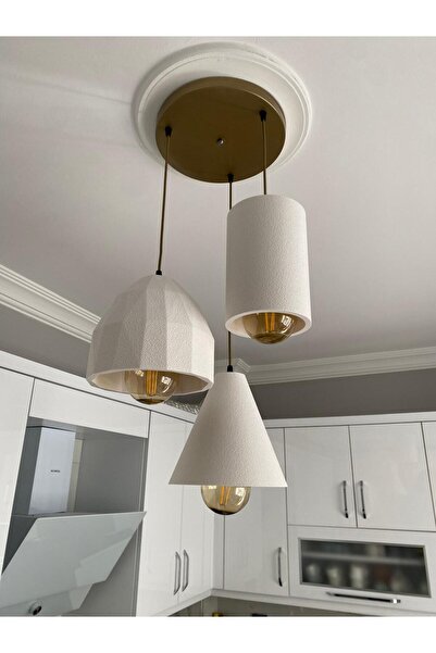 DREAM MODE Stone 3’lü Beton Dokulu Sarkıt Avize Bohem & Pinterest Tarzı Moder...