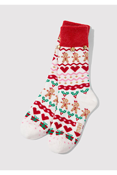 Mavi Stiefelsocken mit Weihnachtsmotiv und Glockendetail 1913701-34329