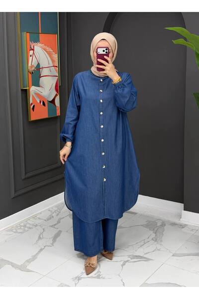 İLGEN FASHİON Μακρύ παντελόνι 120 εκ. τζιν κοστούμι μπλε χρώμα