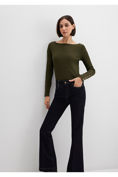 Mavi Tricou verde cu mânecă lungă / mulat croială 1613595-71545