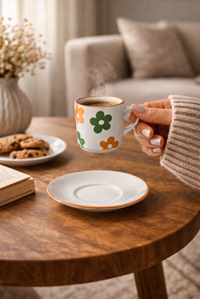 HAZEMHOME kahve fincanı papatya desenli