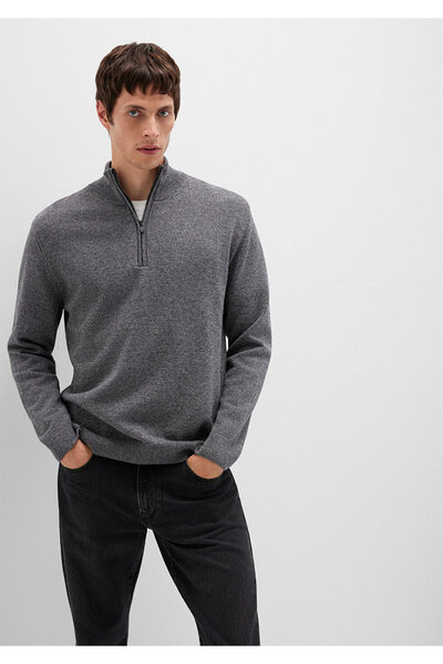 Mavi Grauer Pullover aus Wollmischung, reguläre Passform / normaler Schnitt 0...