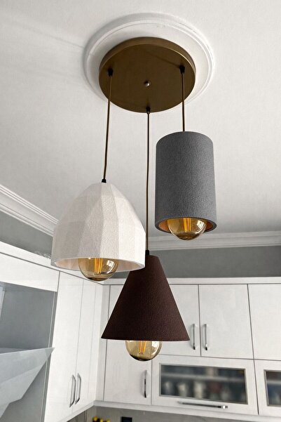 DREAM MODE Stone 3’lü Beton Dokulu Sarkıt Avize Bohem & Pinterest Tarzı Moder...