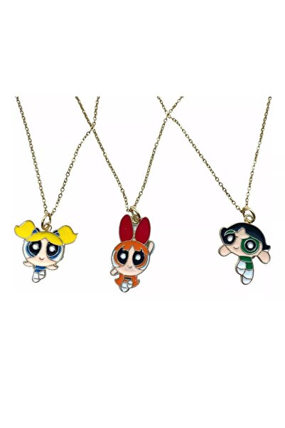 İYİ MODA Powerpuff Girls Best Friends Bff 3lü Kolye