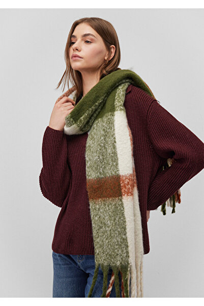 Mavi Püsküllü Kareli Atkı 1912809-28833