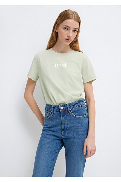 Mavi Grün bedrucktes T-Shirt mit normaler Passform - 1612241 -70148