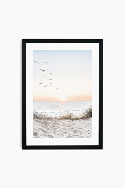 Raven Art Studio Pictură Apus de soare pe malul mării (Verticală) + Ramă