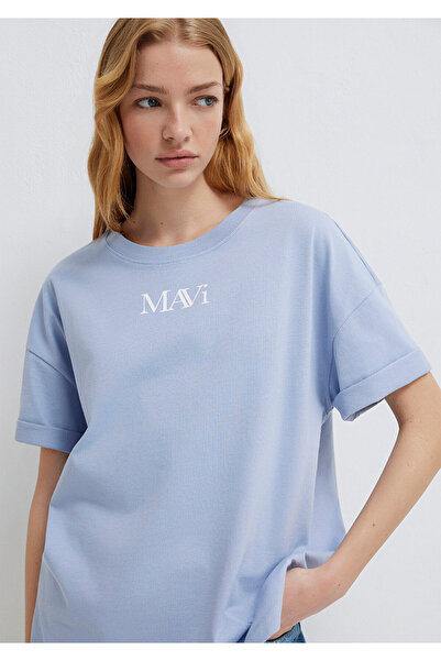 Mavi Logo Baskılı Tişört Oversize / Geniş Kesim 1611593-85385