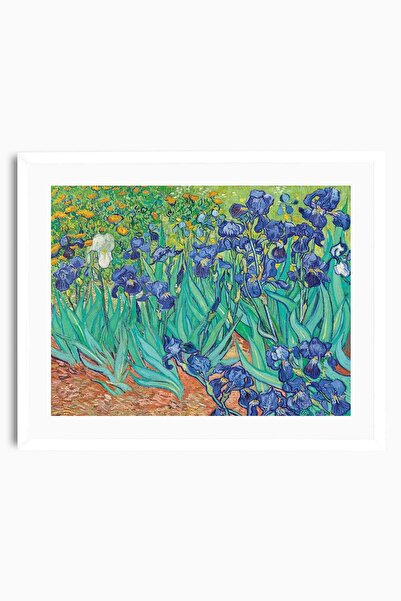 Raven Art Studio Vincent Van Gogh - Irises, 1890 Painting + Frame