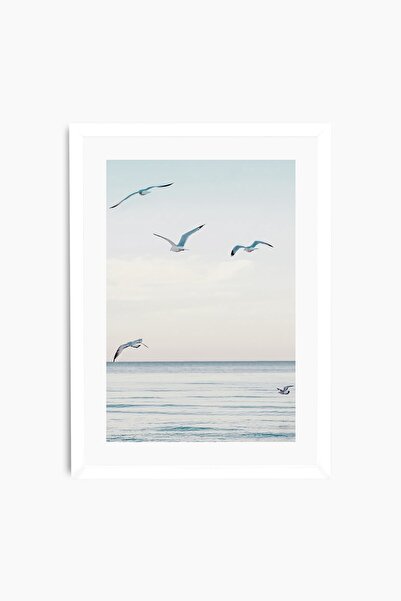 Raven Art Studio Seagulls Painting + Frame