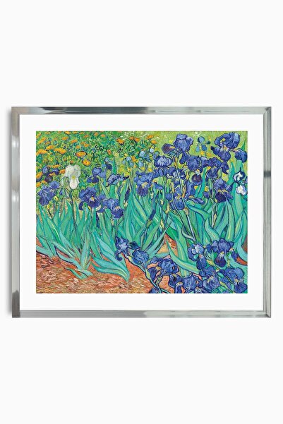 Raven Art Studio Vincent Van Gogh - Irises, 1890 Painting + Frame