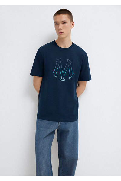 Mavi Μπλουζάκι με τυπωμένο λογότυπο Navy Blue κανονική εφαρμογή / κανονική κο...