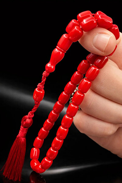 Cemhan Göksal سبحة من الخرز العنبر المضغوط مقاس 8x10 مم، مصنوعة يدويًا، من مج...