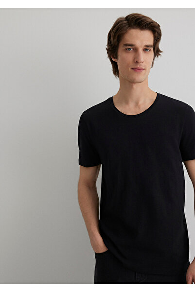 Mavi Black Flamed Fitness T-Shirt - Fitted Cut064681-900