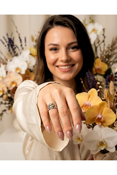 ZENA ACCESSORİES نموذج فرنسي خاتم من الفولاذ الوردي