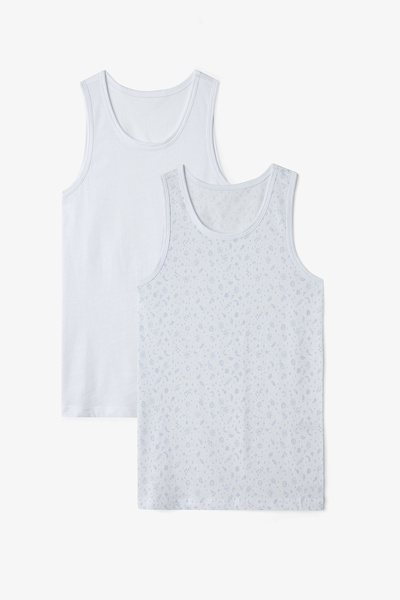 Penti Optik White Boys' Cosmic Cotton 2-Piece Undershirt