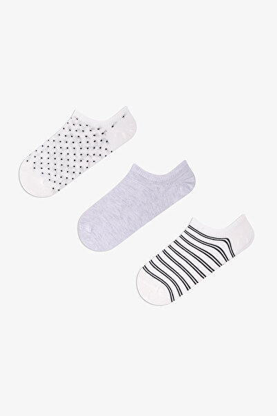 Penti 3 Çift Burun Dikişsiz Puantiye ve Çizgi Desenli Sneaker Çorap